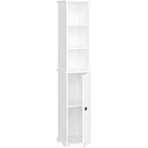 Ebern Designs 33Cm W x 188Cm H x 35Cm D Wood Free-Standing Bathroom Cabinet white 188.3 H x 33.2 W x 35.0 D cm