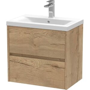 Hudson Reed 600mm Single Bathroom Vanity with Vanity Top brown/white 39.0 H x 60.0 W x 57.9 D cm