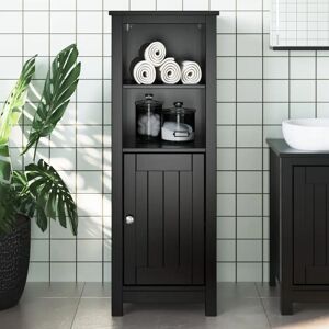 Vidaxl Bathroom Cabinet BERG White 40X34x110 Cm Solid Wood Pine black