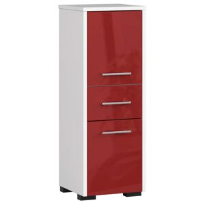 Ebern Designs Emily-Jayne 85Cm H Free-Standing Bathroom Cabinet red/white 85.0 H x 30.0 W x 30.0 D cm