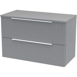 Hudson Reed Fluted 805mm Wall Hung Single Vanity Unit with Worktop gray 132.59 H x 203.2 W x 99.06 D cm