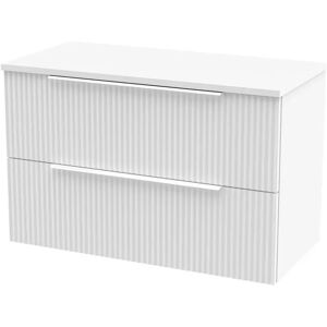 Hudson Reed Fluted 805mm Wall Hung Single Vanity Unit with Worktop white 132.59 H x 203.2 W x 99.06 D cm