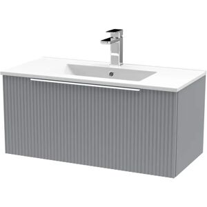 Hudson Reed Fluted 805mm Wall Hung Single Vanity gray 37.7 H x 80.5 W x 39.5 D cm