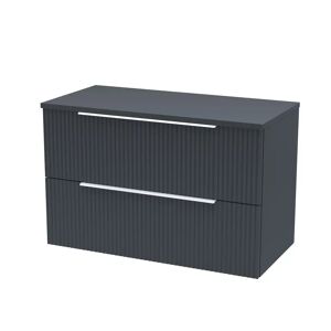 Hudson Reed Fluted 805mm Wall Hung Single Vanity Unit with Worktop brown 132.59 H x 203.2 W x 99.06 D cm