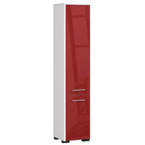 Ebern Designs Ercelle 140Cm H Free-Standing Tall Bathroom Cabinet red/white 140.0 H x 30.0 W x 30.0 D cm