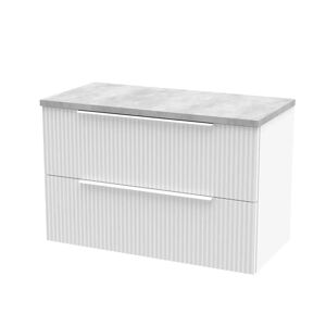 Hudson Reed Fluted 805mm Wall Hung Single Vanity Base Only white 52.2 H x 80.5 W x 39.0 D cm