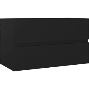 Ebern Designs Adjoa Sink Cabinet 80x38.5x45 cm Engineered Wood black 45.0 H x 80.0 W x 38.5 D cm