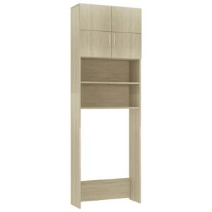 Ebern Designs Hause 64cm x 190cm Free-Standing Cabinet brown/white 190.0 H x 64.0 W x 25.5 D cm