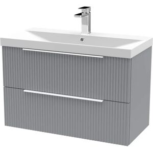 Hudson Reed Fluted 810mm Wall Hung Single Vanity gray 55.0 H x 81.0 W x 39.5 D cm