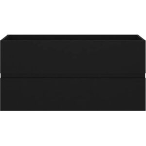 Ebern Designs Dellen 90Cm Wall Mounted Single Bathroom Vanity Base Only black 45.0 H x 90.0 W x 38.5 D cm