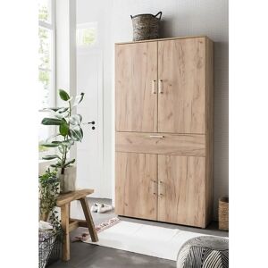 Ebern Designs Demitri 100cm x 195cm Free Standing Cabinet brown 195.0 H x 100.0 W x 32.0 D cm