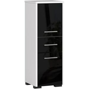 Ebern Designs Emily-Jayne 85Cm H Free-Standing Bathroom Cabinet white/black 85.0 H x 30.0 W x 30.0 D cm