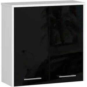 Ebern Designs Evyana 60Cm H Wall Mounted Bathroom Cabinet white/black 60.0 H x 60.0 W x 22.5 D cm