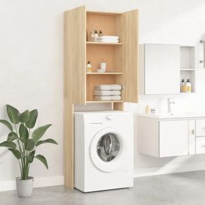 Ebern Designs Awaab 64Cm W x 190Cm H x 25.5Cm D Solid Wood Tall Bathroom Cabinet brown 190.0 H x 64.0 W x 25.5 D cm