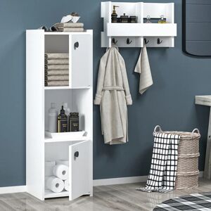 Ebern Designs 39Cm W x 120Cm H x 35Cm D Wood Free-Standing Bathroom Cabinet white 120.0 H x 38.6 W x 35.0 D cm