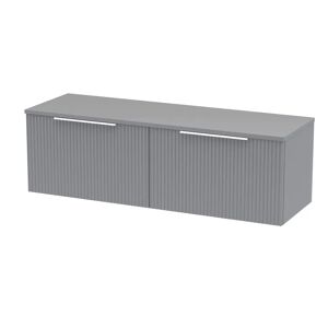 Hudson Reed Fluted 1200Mm Wall Hung 2-Drawer Vanity & Worktop gray 37.7 H x 120.5 W x 39.0 D cm