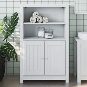 Vidaxl Bathroom Cabinet BERG Black 69.5X34x110 Cm Solid Wood Pine white