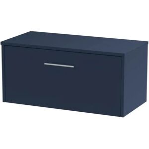 Hudson Reed Juno 800mm Wall Hung Single Vanity Unit with Worktop blue