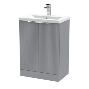 Hudson Reed Fluted 600mm Free-standing Single Vanity Unit gray 85.0 H x 61.0 W x 39.0 D cm