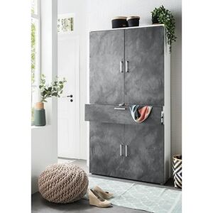 Ebern Designs Demitri 100cm x 195cm Free Standing Cabinet gray 195.0 H x 100.0 W x 32.0 D cm
