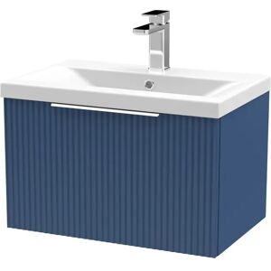 Hudson Reed Fluted 610mm Wall Hung Single Vanity blue 39.9 H x 61.0 W x 39.0 D cm