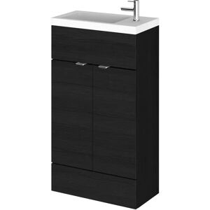 Hudson Reed Fusion 500m Free-standing Single Vanity Unit brown/white