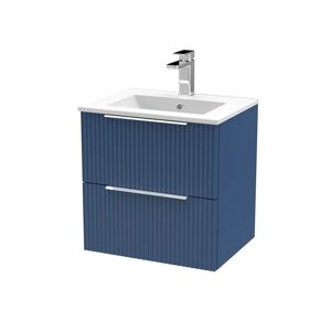 Hudson Reed Fluted 500mm Wall Hung Single Vanity Unit brown/white 51.8 H x 50.0 W x 39.5 D cm