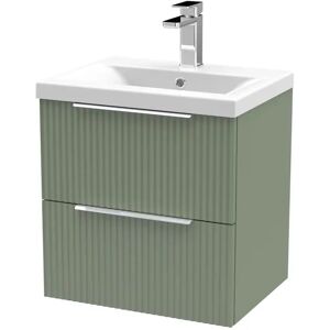 Hudson Reed Fluted 500mm Wall Hung Single Vanity brown/white 54.0 H x 50.0 W x 39.0 D cm