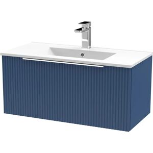 Hudson Reed Fluted 805mm Wall Hung Single Vanity blue 37.7 H x 80.5 W x 39.5 D cm