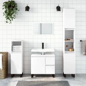 Vidaxl Bathroom Cabinet Brown Oak 65X33x60 Cm Engineered Wood white