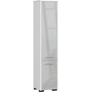 Ebern Designs Ercelle 140Cm H Free-Standing Tall Bathroom Cabinet gray/white 140.0 H x 30.0 W x 30.0 D cm