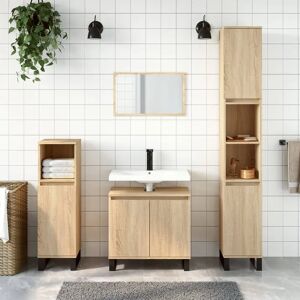 Vidaxl Bathroom Cabinet Black 30X30x190 Cm Engineered Wood