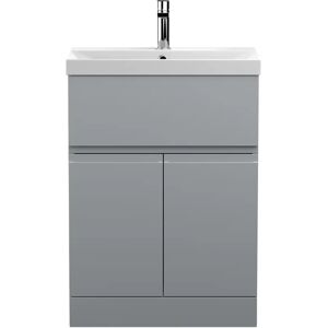 Hudson Reed Urban 600mm Free-standing Single Vanity Unit brown/white 86.0 H x 61.0 W x 39.5 D cm