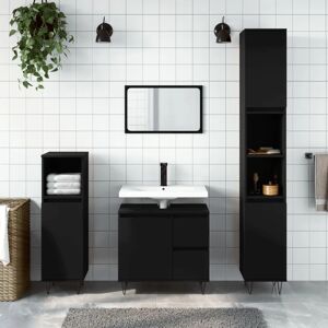 Vidaxl Bathroom Cabinet Black 30X30x190 Cm Engineered Wood black