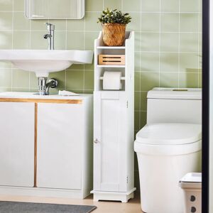 Brambly Cottage Knollview Free-Standing Bathroom Cabinet brown/white 100.0 H x 23.0 W x 20.0 D cm