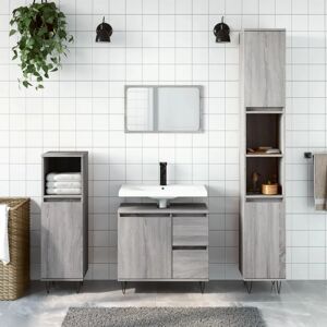 Vidaxl Bathroom Cabinet Black 30X30x190 Cm Engineered Wood gray