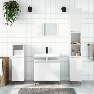 Vidaxl Bathroom Cabinet Smoked Oak 58X33x60 Cm Engineered Wood white
