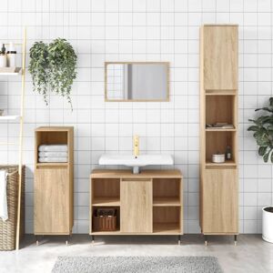 Vidaxl Bathroom Cabinet Sonoma Oak 30X30x100 Cm Engineered Wood