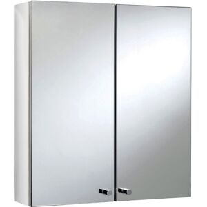 Croydex 45cm x 50cm Surface Mount Mirror Cabinet Stainless Steel 500mm H X 450mm W X 120mm D