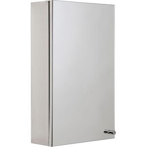 Croydex 30cm x 50cm Surface Mount Mirror Cabinet Stainless Steel 500mm H X 300mm W X 120mm D