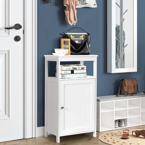 Lark Manor Bathroom Floor Cabinet Single Door Floor Cabinet With Shelf-White Natural 81cm H X 45cm W X 30cm D