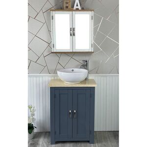 17 Stories Ambah 650mm Free Standing Single Vanity Unit Grey Painted 800mm H X 650mm W X 380mm D