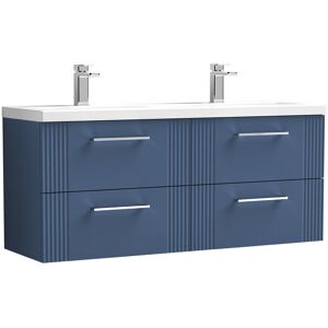 Nuie Deco 1205 mm Wall Hung Double Vanity Unit Satin Blue 540mm H X 1,205mm W X 390mm D Nuie Deco 1205 mm Wall Hung Double Vanity Unit Satin Blue 540mm H X 1,205mm W X 390mm D