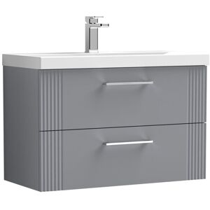Nuie Deco 810mm Wall Hung Single Vanity Unit Satin Grey 540mm H X 810mm W X 390mm D Nuie Deco 810mm Wall Hung Single Vanity Unit Satin Grey 540mm H X 810mm W X 390mm D