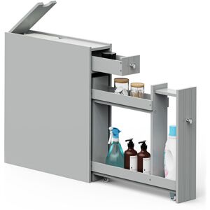 VonHaus Shrewsbury Freestanding Bathroom Cabinet Grey 58cm H X 14.2cm W X 50cm D VonHaus Shrewsbury Freestanding Bathroom Cabinet Grey 58cm H X 14.2cm W X 50cm D