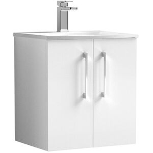 Nuie Arno 510mm Wall Mounted Standard Single Vanity White Gloss 569mm H X 510mm W X 440mm D Nuie Arno 510mm Wall Mounted Standard Single Vanity White Gloss 569mm H X 510mm W X 440mm D
