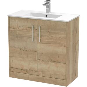 Hudson Reed Juno 800mm Free-standing Standard Single Vanity Unit Autumn Oak 818mm H X 800mm W X 390mm D Hudson Reed Juno 800mm Free-standing Standard Single Vanity Unit Autumn Oak 818mm H X 800mm W X 390mm D