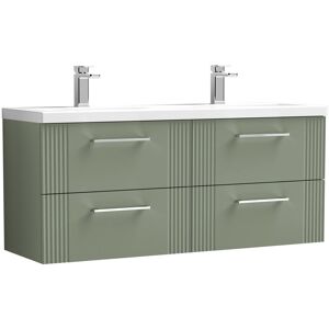 Nuie Deco 1205 mm Wall Hung Double Vanity Unit Satin Green 540mm H X 1,205mm W X 390mm D Nuie Deco 1205 mm Wall Hung Double Vanity Unit Satin Green 540mm H X 1,205mm W X 390mm D