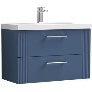 Nuie Deco 810mm Wall Hung Single Vanity Unit Satin Blue 540mm H X 810mm W X 390mm D Nuie Deco 810mm Wall Hung Single Vanity Unit Satin Blue 540mm H X 810mm W X 390mm D