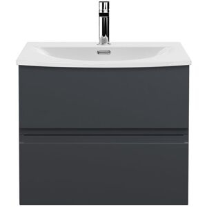 Hudson Reed Urban 610 mm Wall Hung Single Vanity Unit Satin Anthracite 530mm H X 610mm W X 440mm D Hudson Reed Urban 610 mm Wall Hung Single Vanity Unit Satin Anthracite 530mm H X 610mm W X 440mm D